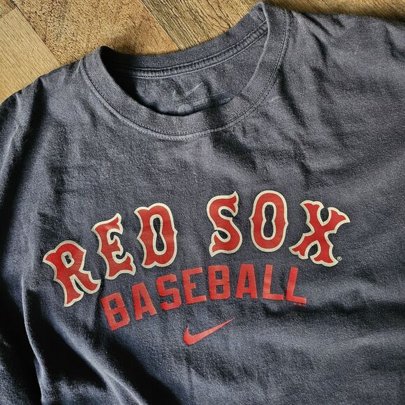 Nike Team Boston Red Sox Baseball T Shirt Blue Mens Size L 100% Cotton GUC - Picture 4 of 8
